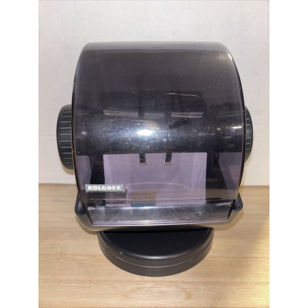 Vintage ROLODEX Swivel Card File Covered with Tabs and Blank Cards Model NSW-24C